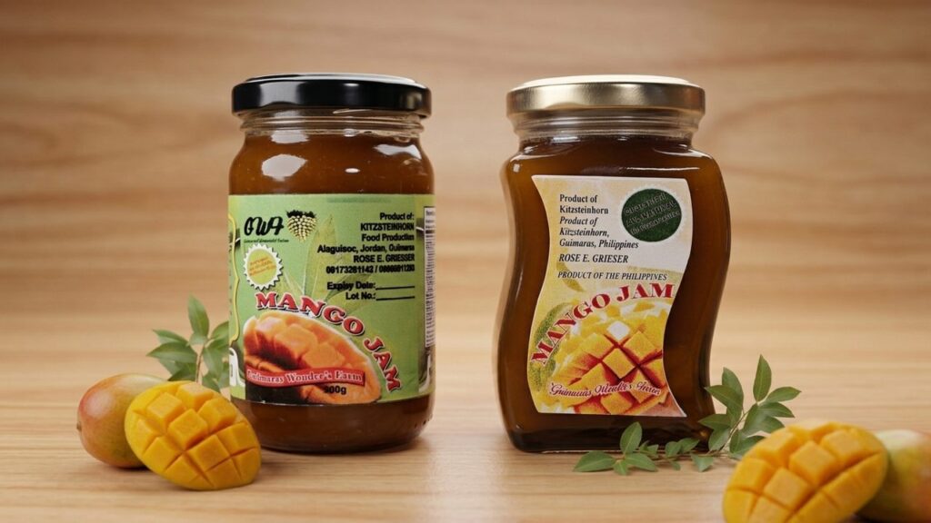 Two jars of Guimaras Wonder's Farm mango jam