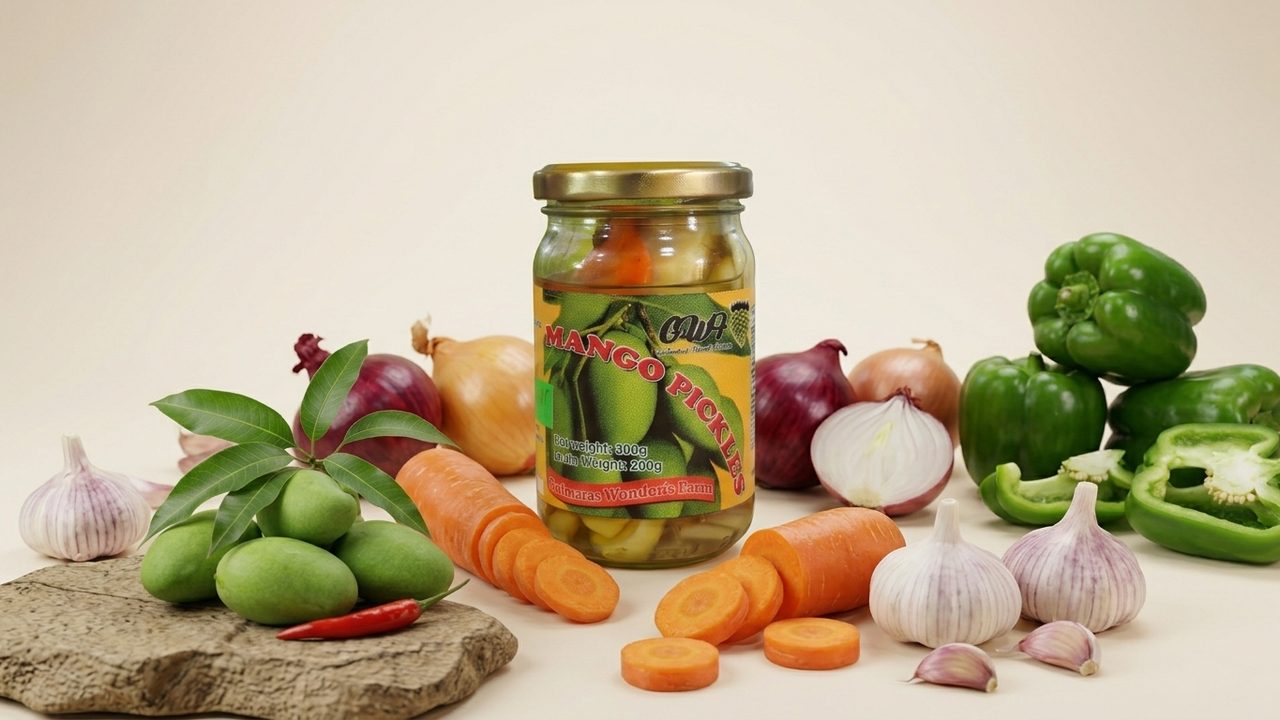 A jar of Guimaras Wonder's Farm mango pickles